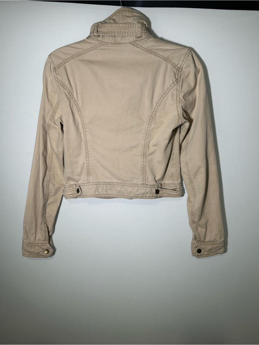 Hollister Y2K Beige Cropped Military Utility Jacket Women’s Small - Picture 4 of 10